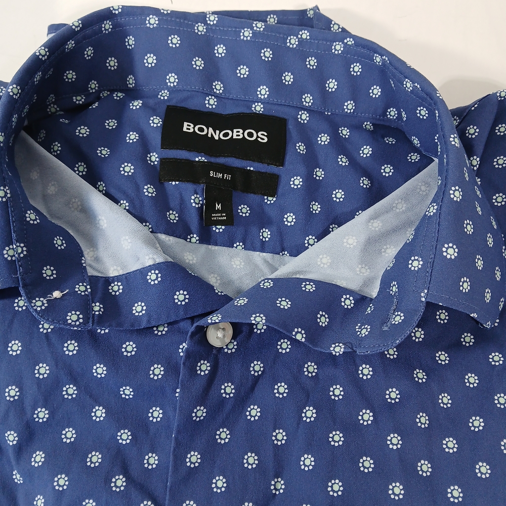 Bonobos Blue Floral Men's Shirt Medium